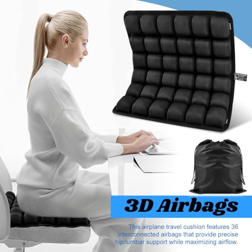 Travel Cushion Airplane Seat,Inflatable Air Seat Cushion for Long Flight