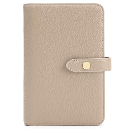 Passport Holder Cover PU Leather Travel Wallet Case RFID Blocking Travel Document Organizer for Women and Men Scandihome Series - color: Khaki