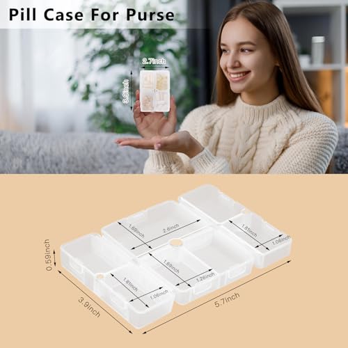 FYY Travel Pill Organizer,7 Compartments Small Pill Box Medicine Case-Clear - color: Clear, size: Small (1 Piece)