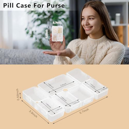 FYY Travel Pill Organizer,7 Compartments Small Pill Box Medicine Case-Clear - color: Clear, size: Small (1 Piece)