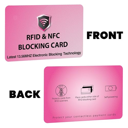 SaiTech IT 10 Pack RFID Blocking Card for Credit Debit ID Card, Pink - color: Pink