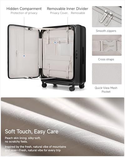LUGGEX Checked Top Opening Expandable Suitcase, Black, 28" - color: Black, size: 28 Inch