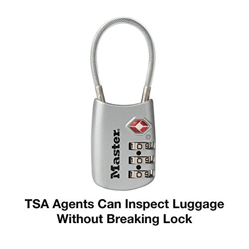 Master Lock TSA Approved Combination Luggage Lock, Silver, 4688SLVEC - color: Silver, size: 1 Pack