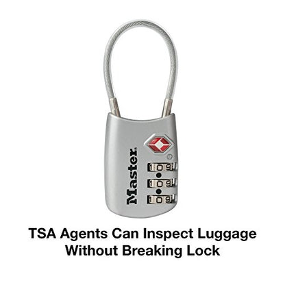 Master Lock TSA Approved Combination Luggage Lock, Silver, 4688SLVEC - color: Silver, size: 1 Pack