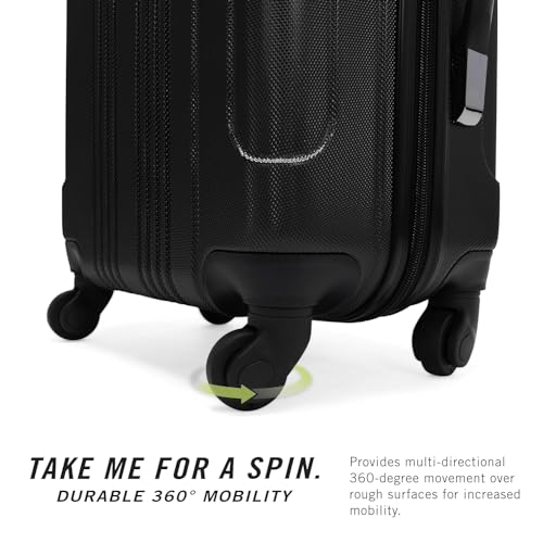 Kenneth Cole REACTION Out of Bounds Lightweight Hardshell 4-Wheel Spinner Luggage, Midnight Black, 20-Inch Carry On - color: Midnight Black, size: 20-Inch Carry On