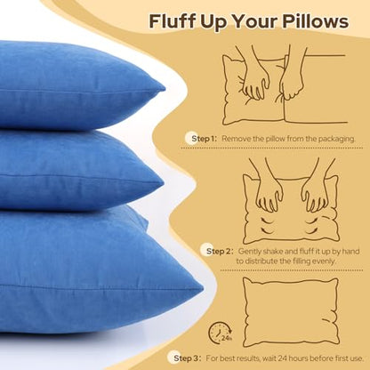Small Travel Pillows, Mini Neck Pillow for Airplane, 2-Pack 13"x18", Blue | Soft Microfiber, Machine Washable, Support for Neck, Back, Knee, Ankle , Portable for Travel, Car, Home - size: 18''×13''