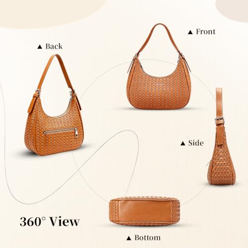 Shoulder Bag for Women Crescent Hobo Purse with Removable Strap - color: Hobo Brown, size: Medium