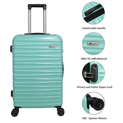 Luggage Sets 3 Piece(20/24/28)-Suitcase Set- Luggage with Wheels-PC + ABS Durable Lightweight Rotating hardshell suitcase 5PCS(Mint Green)… - color: Mint Green 01, size: 20/24/28