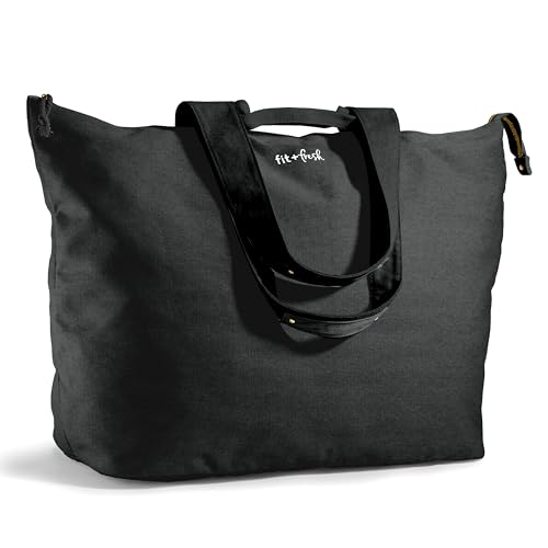 Fit & Fresh All The Things XL Beach Bag for Women, Oversized Travel Tote - color: Black