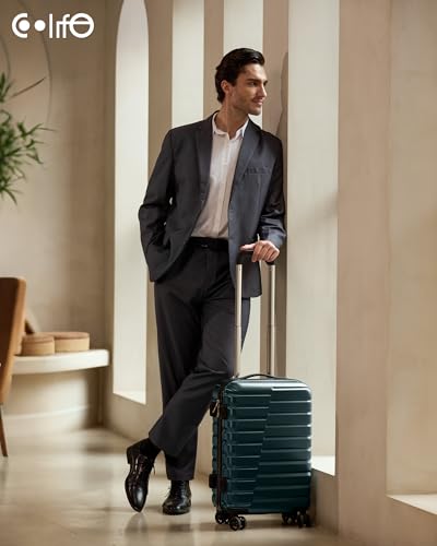 Coolife Lightweight Luggage with TSA Lock,Carry On Teal Blue - color: Teal Blue, size: Small(20in)