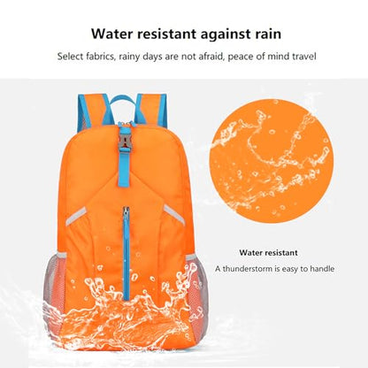 levayhill 25L Foldable Hiking Backpack,Small Packable Daypack, Orange - color: Orange