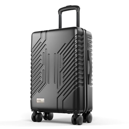 ALPHA CAMP Carry On Luggage 22x14x10 Airline Approved Hardshell - color: Black