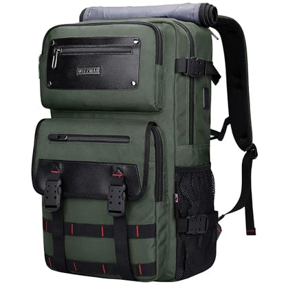 WITZMAN Travel Backpack for Men Duffle Bags Fits 17 Inch Laptop - color: Army Green
