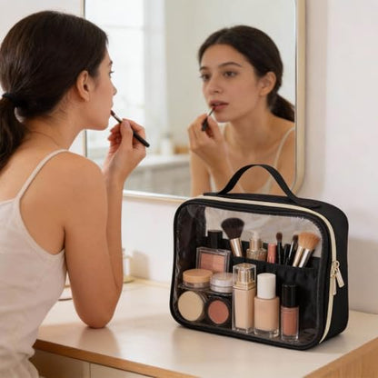 Clear Travel Bags for Toiletries 3Pcs,Clear Makeup Bag - color: 3pcs-Black