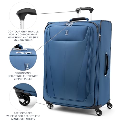 Travelpro Maxlite 5 Softside Checked Luggage Spinner, Blue, 29-Inch - color: Ensign Blue, size: Checked-Large 29-Inch
