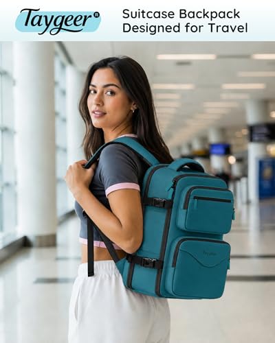 Taygeer Airline Approved Carry on Backpack, Womens Weekender Travel Bag - color: Peacockblue