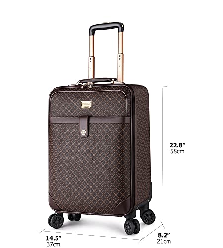 feilario 2 pcs Waterproof PVC Leather Business Carry On Luggage, TSA Lock - color: rhombus