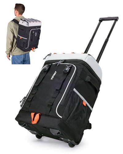 TOURIT 36/50 Cans Insulated Rolling Beach Cooler Backpack with Wheels - color: 02-Black, style: 50 Cans