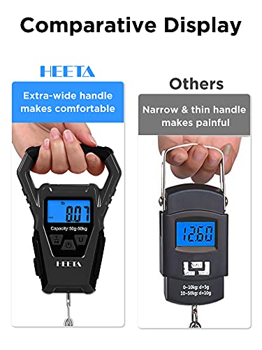 HEETA Waterproof Fish Scale Digital Hanging Fishing Luggage Weight Scale - color: Black