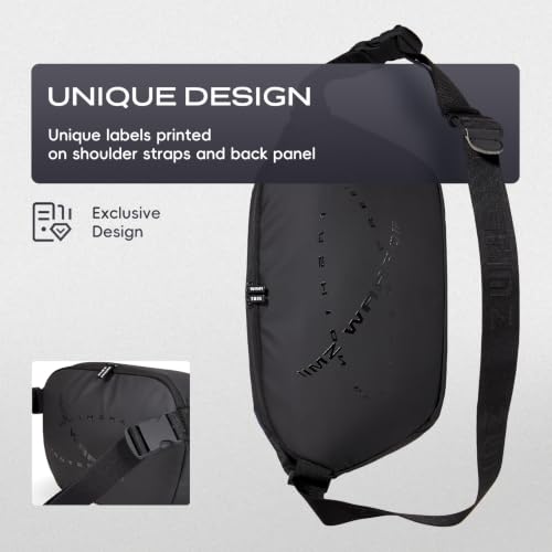 Sling Bag Men Crossbody Fanny Pack Multi-pocket, Black - color: Advanced Black