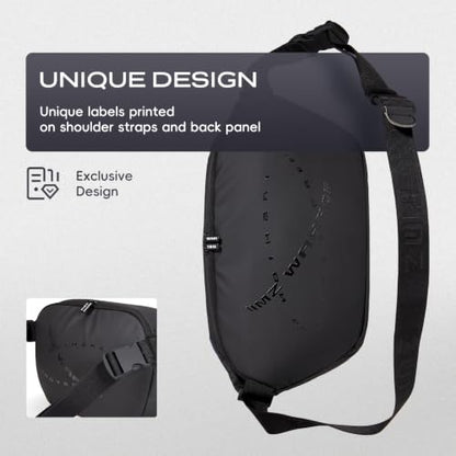 Sling Bag Men Crossbody Fanny Pack Multi-pocket, Black - color: Advanced Black