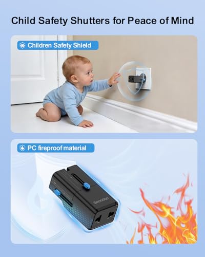 BEONDON Universal Travel Adapter 25W USB-C PD Charger Worldwide Plug Black - color: Black-eu