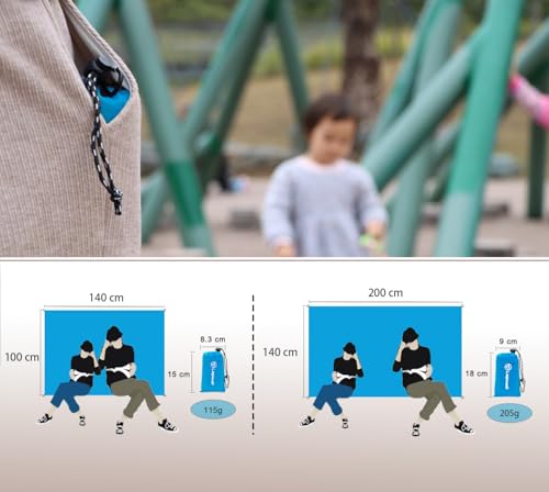 Pocket Blanket, Compact Blanket for Picnic, Beach, Festival - color: Sky Blue, size: 79"*55"