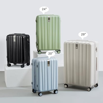 Hanke 20 Inch Expandable Carry on Luggage 22x14x9 Airline Approved - color: Jet Black, size: 20 Inch EXT