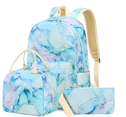 LEDAOU Girls Backpack, Kids School Bookbag, Backpack for Kids and Teens - color: Marble Tie Dye