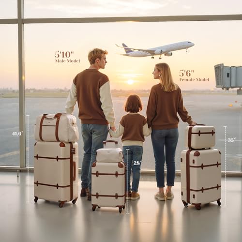 Coolife Luggage Set, PC Hardside, TSA Lock, 6-Piece, White - color: White, size: 6 Piece Set