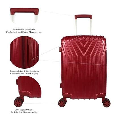 World Traveler VentureX Medium Checked Luggage, Hardshell Suitcase With Spinner Wheels - Burgundy - color: Burgundy