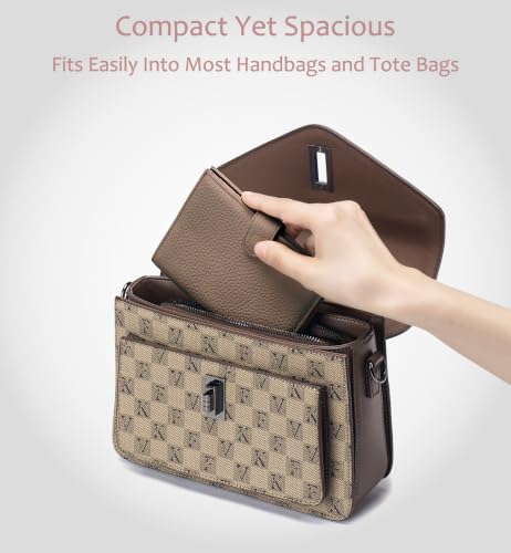 Leather RFID Blocking Passport Holder for Travel Women - color: Dove Gray