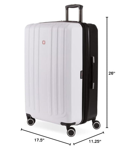 SwissGear 8028 Hardside Expandable Spinner Luggage, Black/White, Checked-Medium 24-Inch - color: Black/White, size: Checked-Medium 24-Inch