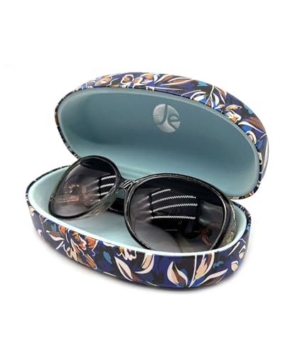 JAVOedge Style Eyeglass & Sunglasses Case - Extra Large Hard Shell Protective Case with Cleaning Cloth - color: Autumn Blossom