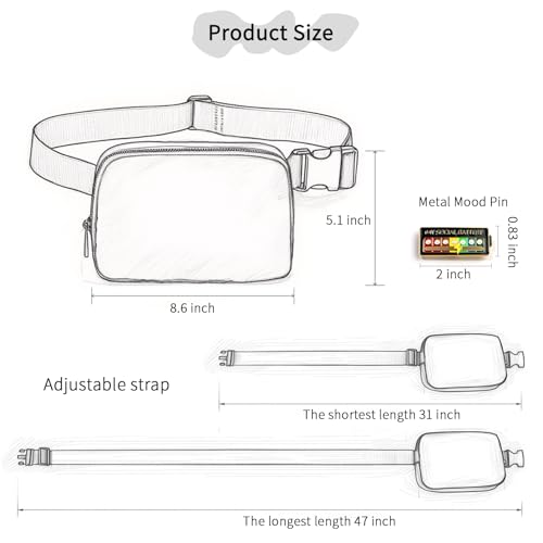 Fanny Pack Crossbody Sling Bag, Clear Black - color: Clear Black