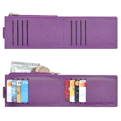 Chelmon Women's RFID Slim Card Holder Wallet - color: Purple Deep