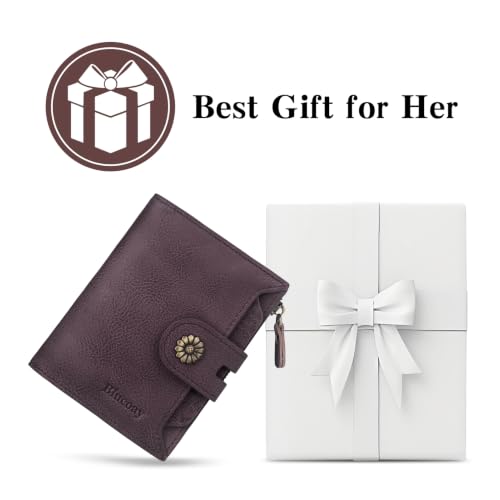 Womens Wallet Leather RFID Blocking Small Card Holder Wallet Purple - color: c4-purple