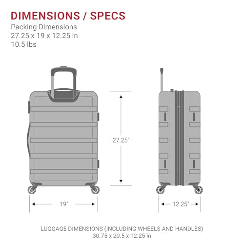 SwissGear 7366 Signature Hardside Expandable Luggage with Spinner Wheels, TSA Lock, Black, Checked-Large 27-Inch - color: Black, size: Checked-Large 27-Inch