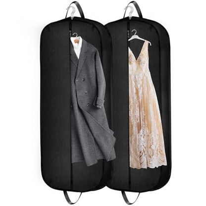 Limoomil 60" 2‑Pack Heavy‑Duty Garment Bag, Wedding & Gown Cover, Darkgrey - color: 2 Packs, size: 60" x 24" x 5"