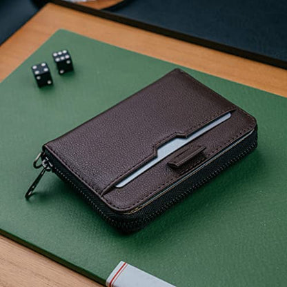 Vaultskin Mayfair Premier Leather Zip Wallet - Ultimate RFID Safety, Streamlined for Style & Functionality for Men and Women - color: Brown