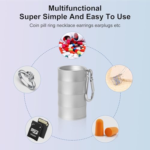 Mini Travel Ring Holder Keychain, Portable Jewelry Holder Keychain - color: Silver
