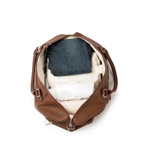Kinmac Travel Duffel Bag For Men and Women,Sports Gym Yoga Duffel Bag Weekender Overnight Totes Bag (COffee PU) - color: Coffee PU