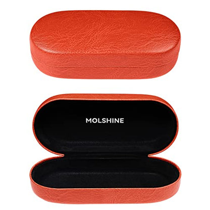 molshine Hard Shell Sunglasses Case, Classic Large Glasses Case for Women Men, Sunglass Eyeglasses - color: Orange