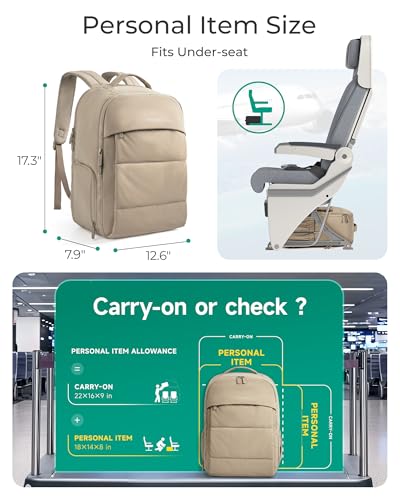 BAGSMART Travel Backpack for Women, Gym Backpack with Shoe Compartment - color: Sage