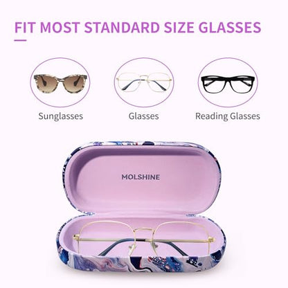 molshine Hard Shell Sunglasses Case,Classic Large Glasses Case for Women Men,Sunglass Eyeglasses - color: Ocean