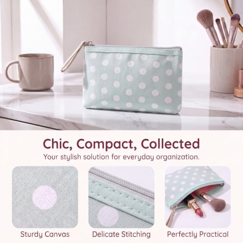 uekeboag Small Polka Dot Canvas Makeup Bag for Purses(04Light Blue) - color: 04Light Blue