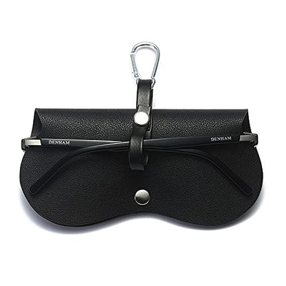 Cartoon Sunglasses Pouch, Portable Snap Button Glasses Case with Clip PU Leather Splicing Eyeglasses Carrying Bag - color: Pink Flower