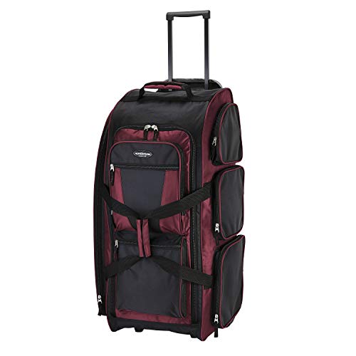 Travelers Club Xpedition 30 Inch Multi-Pocket Upright Rolling Duffel Bag - color: 크림슨 레드.