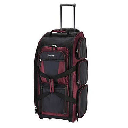 Travelers Club Xpedition 30 Inch Multi-Pocket Upright Rolling Duffel Bag - color: 크림슨 레드.