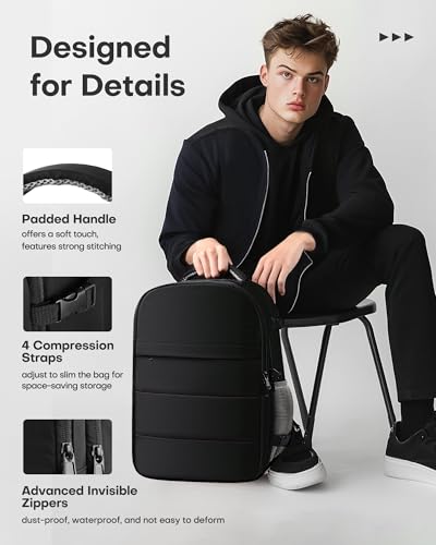 HOTOR Travel Backpack Flight Approved Bag Men Women, Medium Black - color: Black, size: Medium